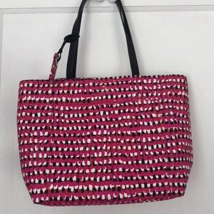 Kate Spade- Black, white, red, and pink tote bag.